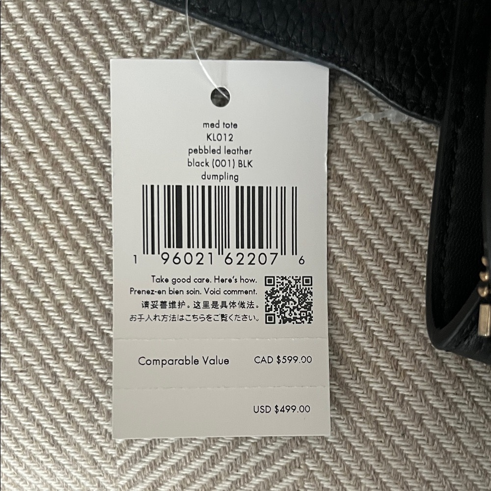 Kate Spade Dumpling Black Pebbled Tote NWT - Picture 7 of 9